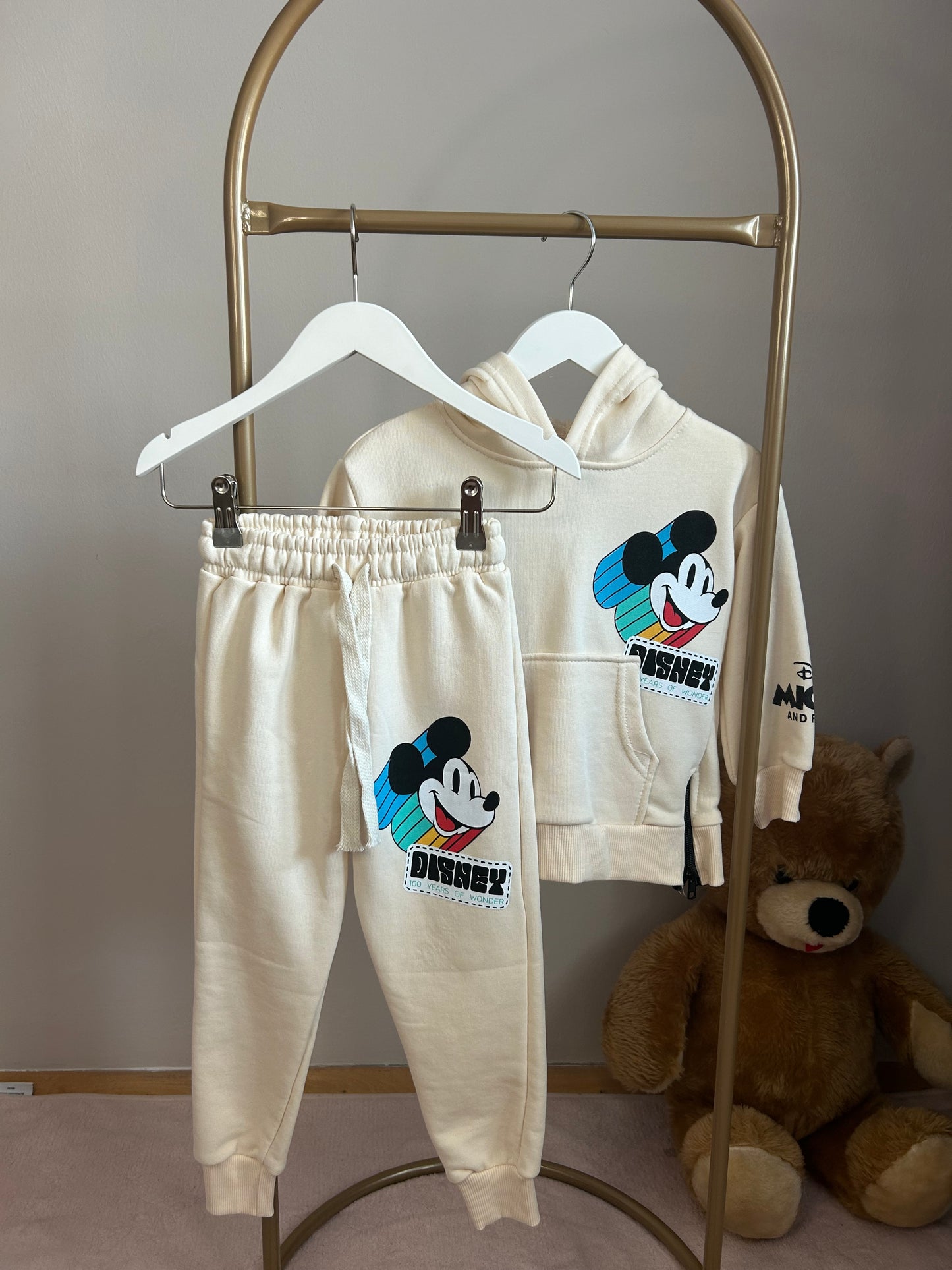 Mickey önden fermuarlı kapüşonlu takım