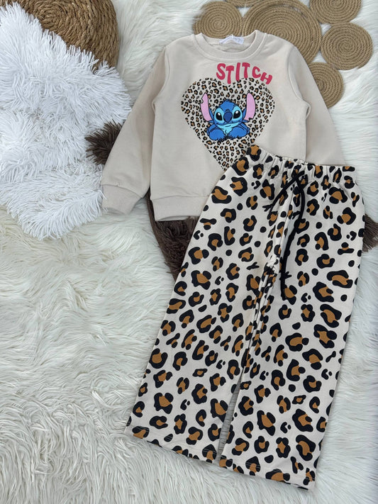 Leopar stitch eşofman takkmı