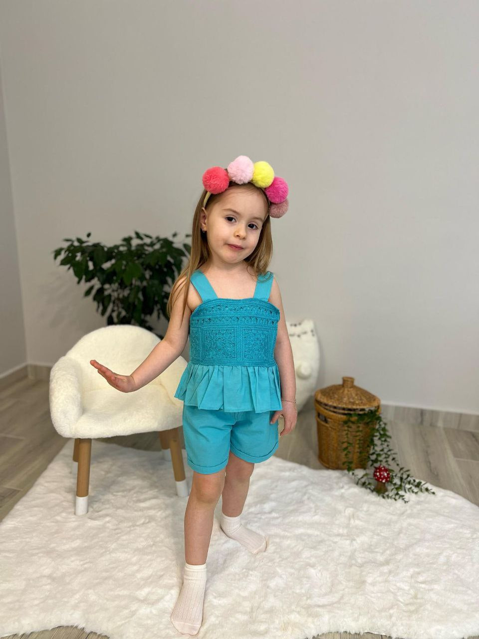 Örgülü şortlu takım