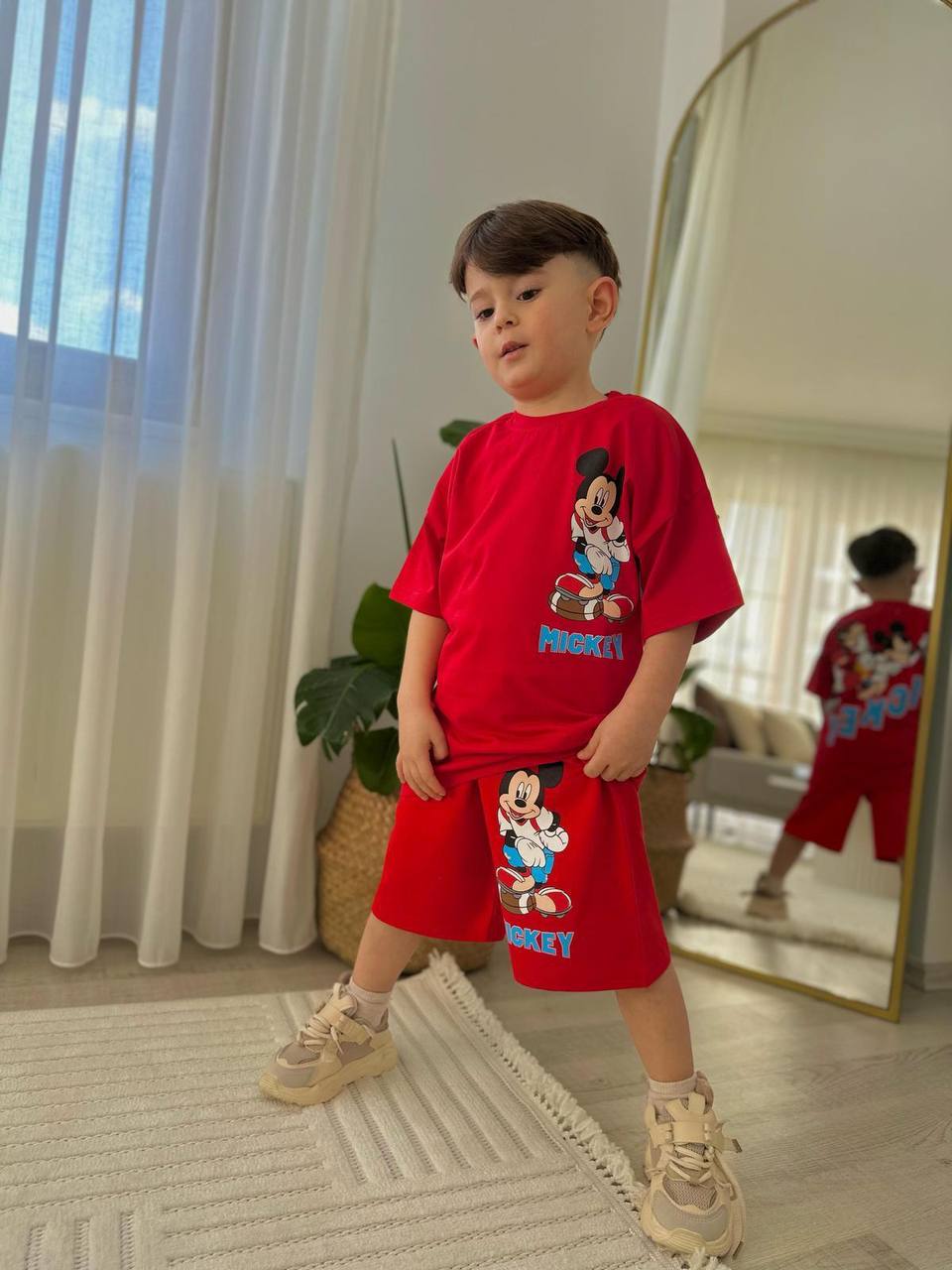 Kırmızı mickey erkek çocuk takım