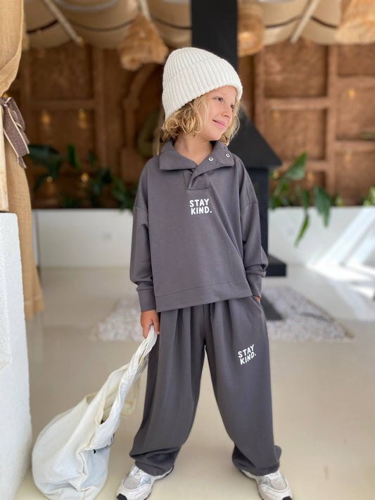 Oysho kumaş yakalı unisex takım