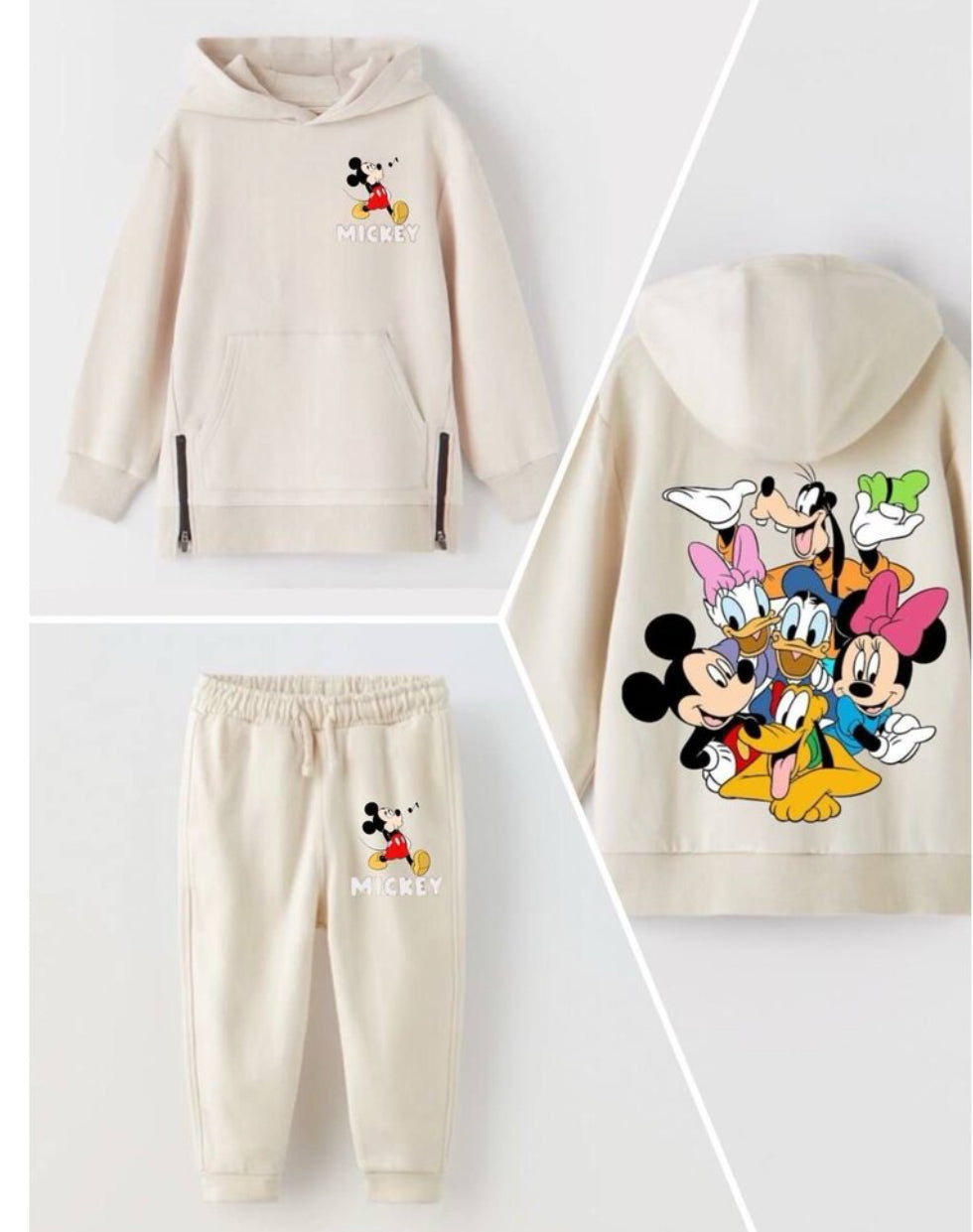 Mickey önden fermuar detaylı takım