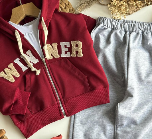 Winner kırmızı unisex çocuk takım