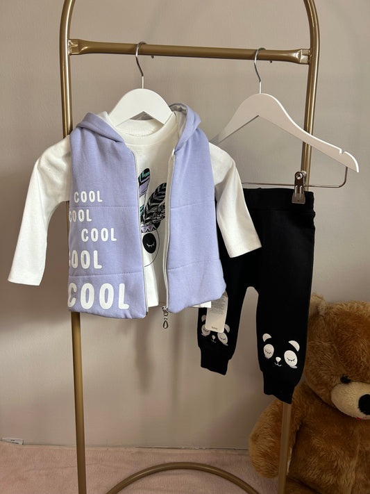Cool lila 3 lü kız bebek takım