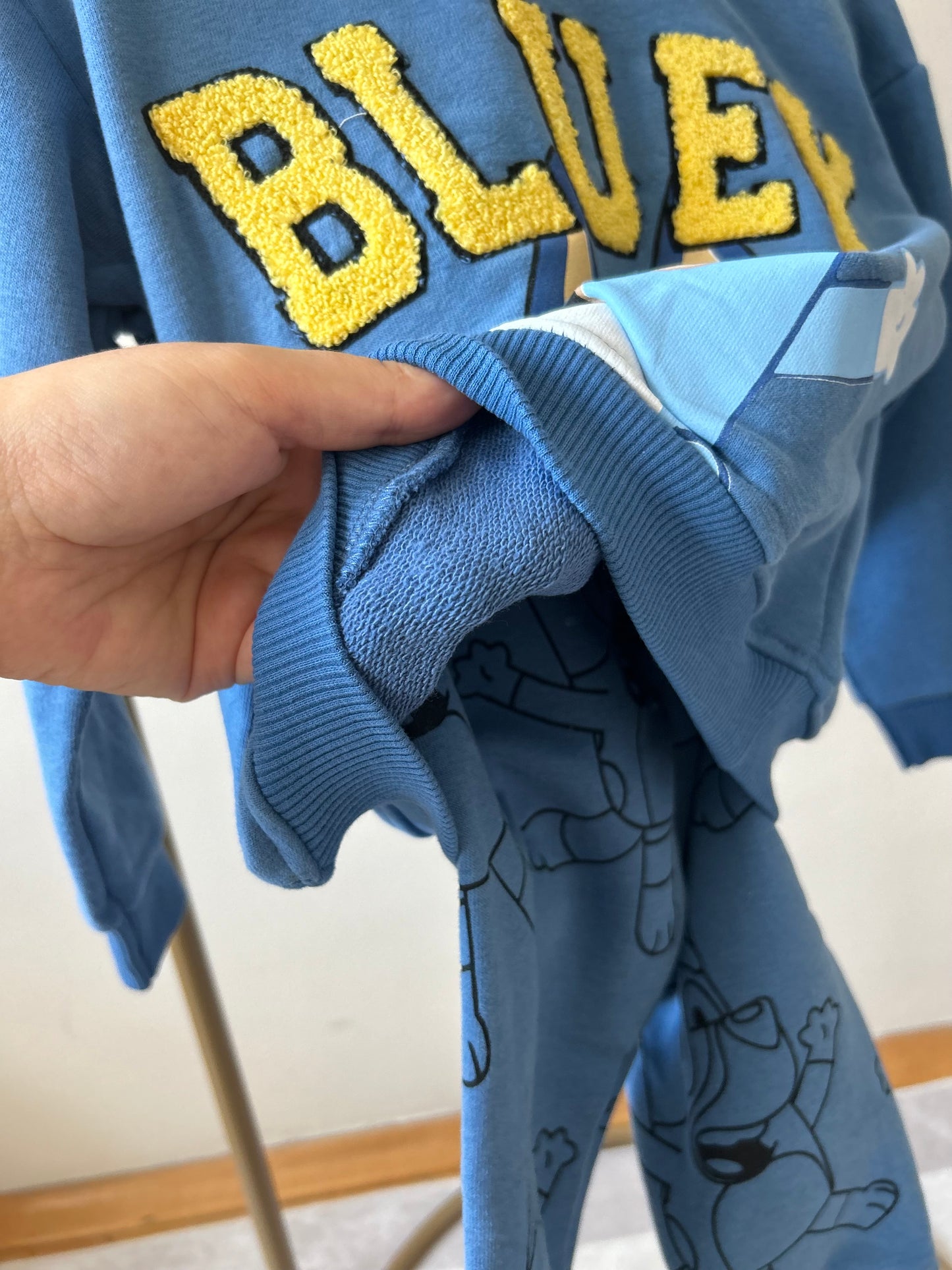 bluey punch işlemeli 3 iplik erkek çocuk takım