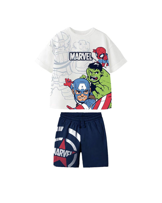 Marvel sim detaylı şort tişört erkek çocuk takım