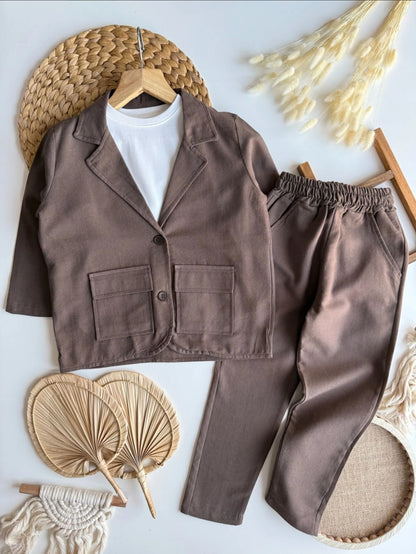 Kahve erkek çocuk takım