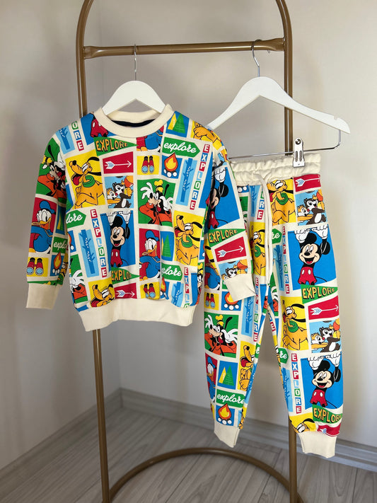 Disney mickey çok renkli unisex çocuk takım