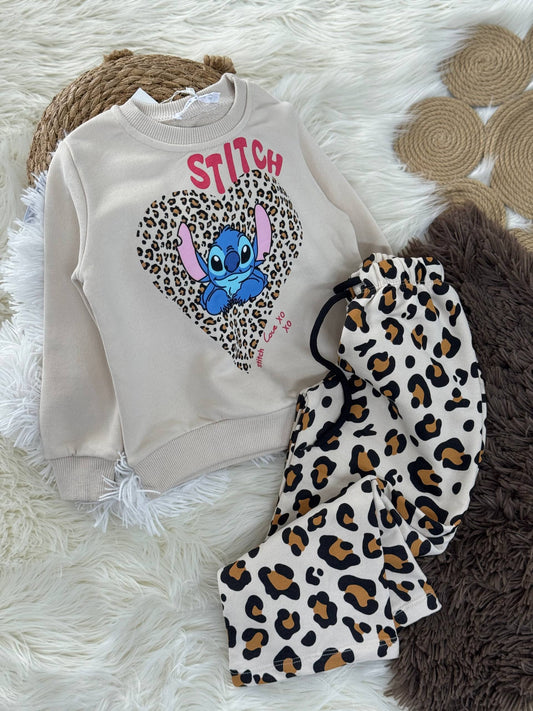 Leopar stitch eşofman takkmı