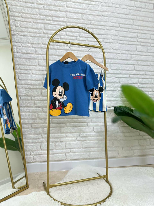 Çizgili mickey lacivert takım