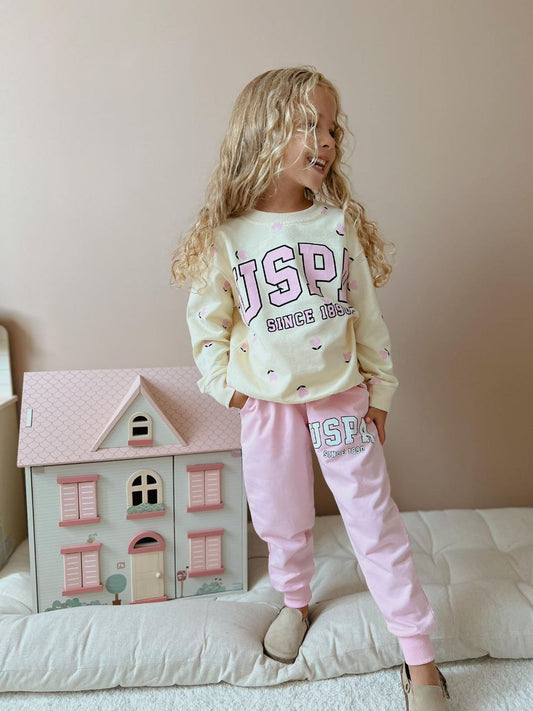uspa pembe 2 iplik kız çocuk takım