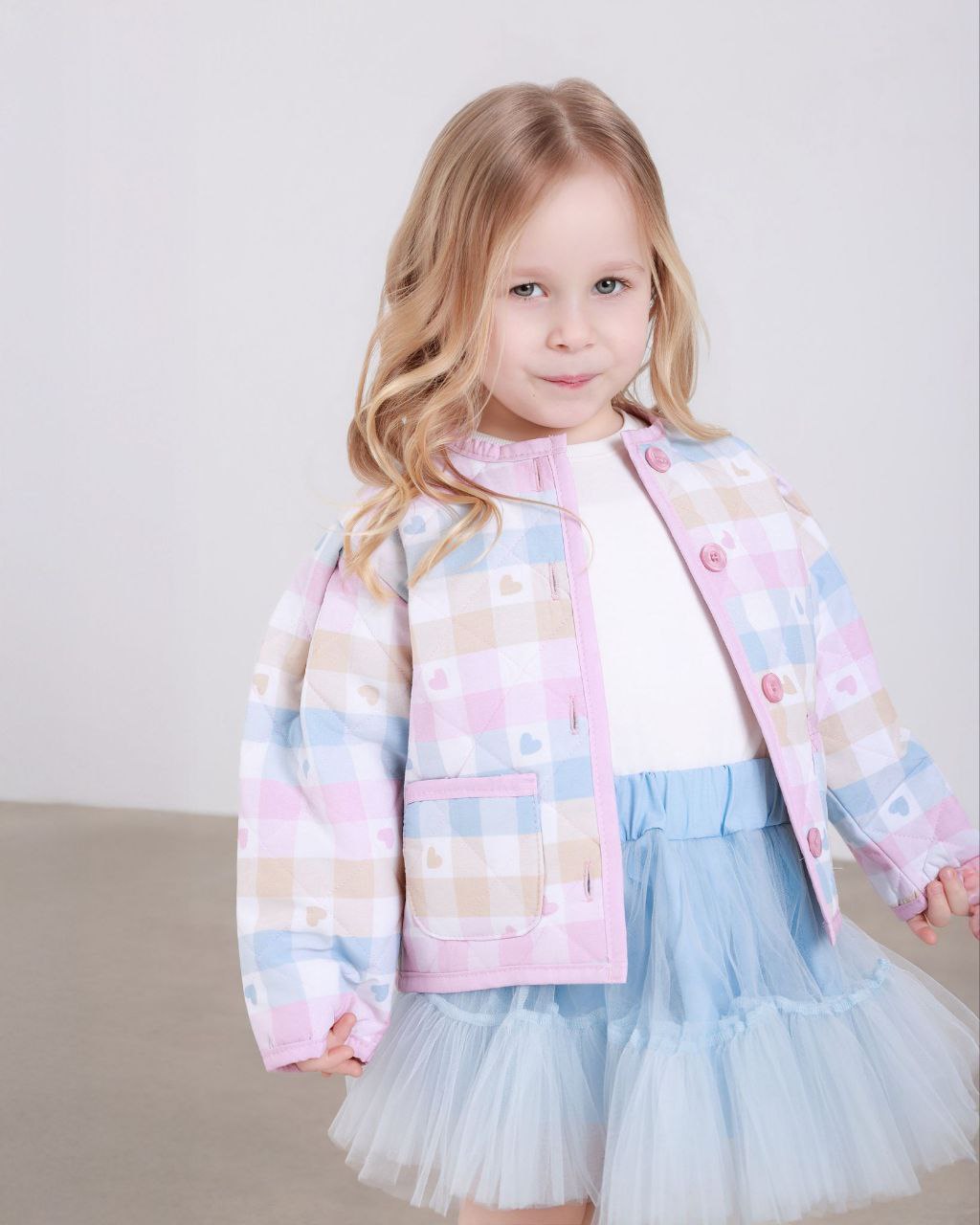 Tütü etek kapitone ceket mavi takım