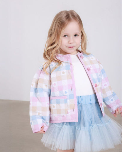 Tütü etek kapitone ceket mavi takım