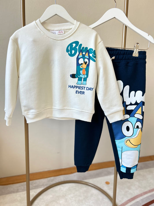 bluey karakterli 3 iplik erkek çocuk takım