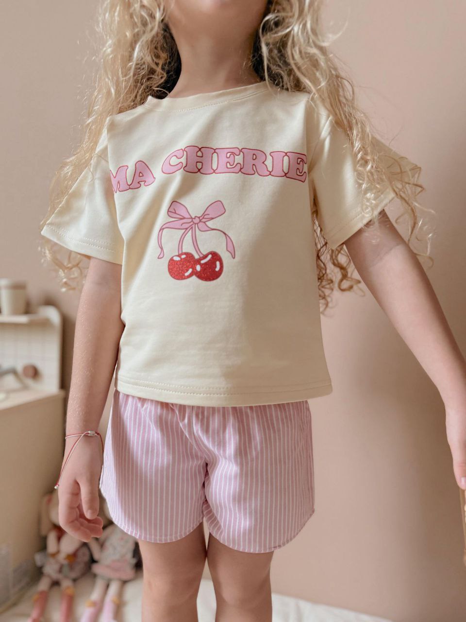 Cherry pembe kız çocuk takım