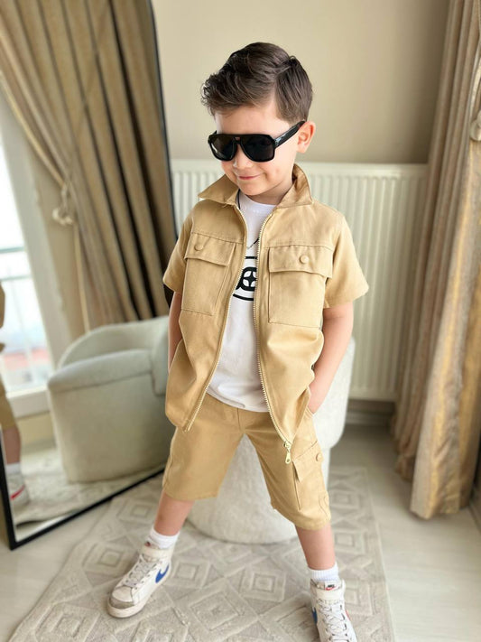 Gabardin 3 lü erkek çocuk takım