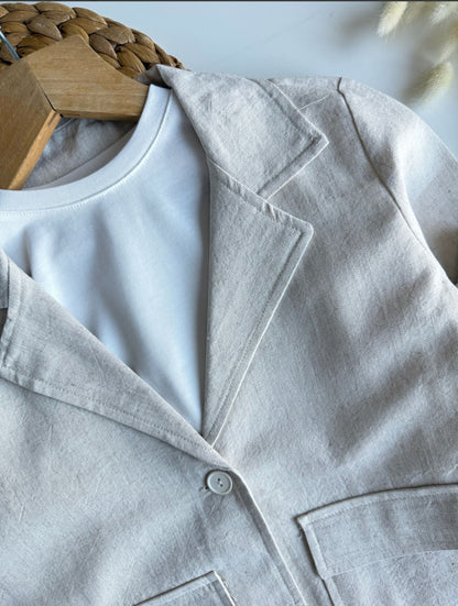 Krem erkek çocuk takım