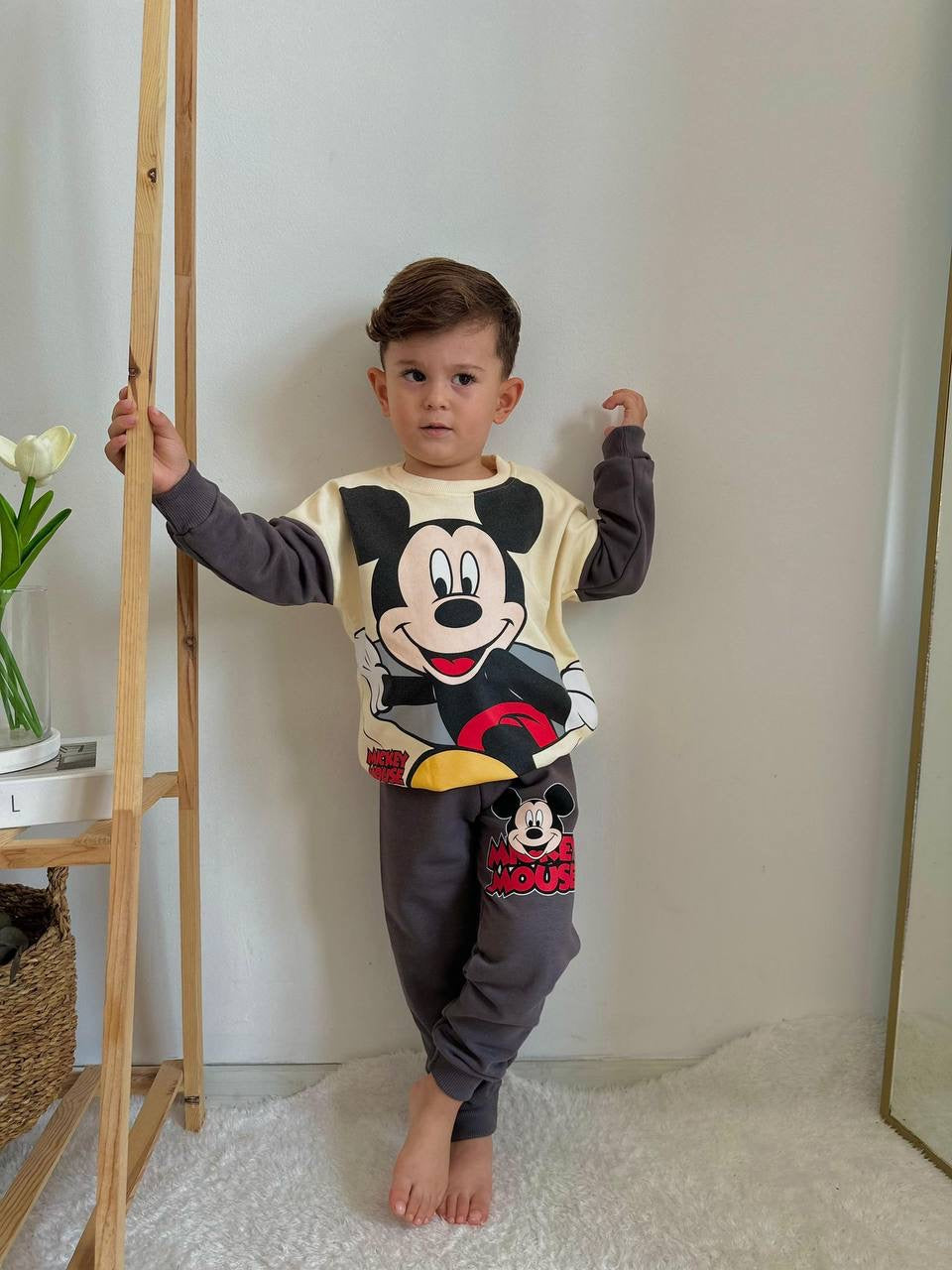 Mickey füme 3 iplik erkek çocuk takım