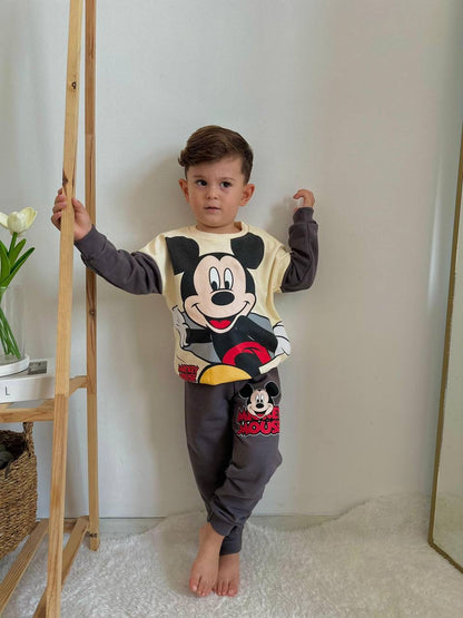 Mickey füme 3 iplik erkek çocuk takım