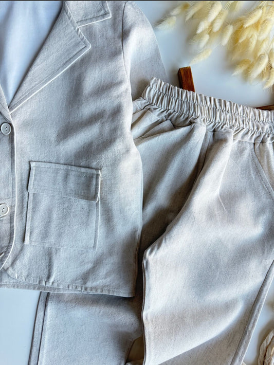 Krem erkek çocuk takım