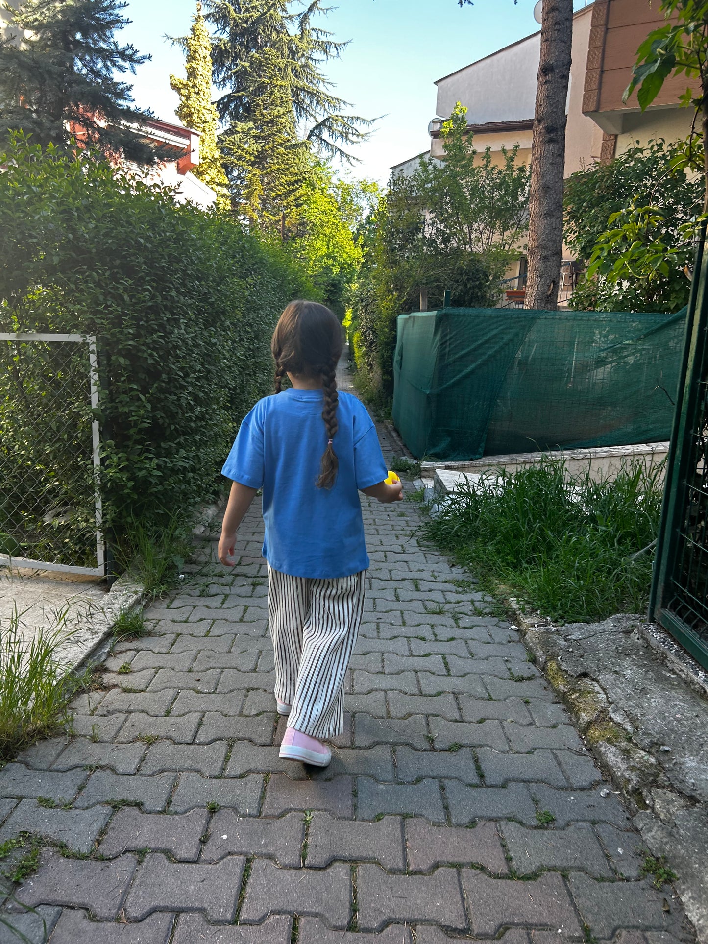 Kedili mavi kız çocuk takım