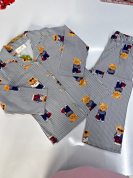 Unisex düğmeli pijama takımı