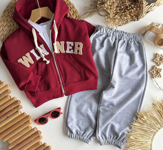 Winner kırmızı unisex çocuk takım