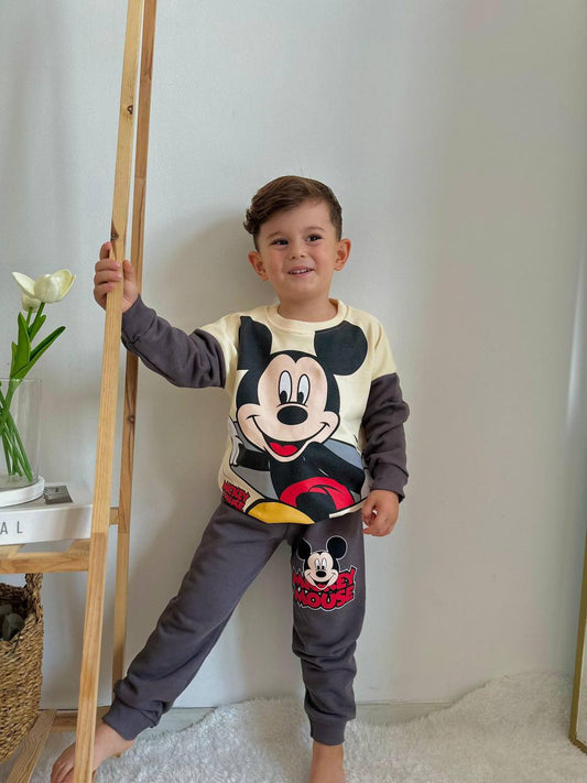 Mickey füme 3 iplik erkek çocuk takım