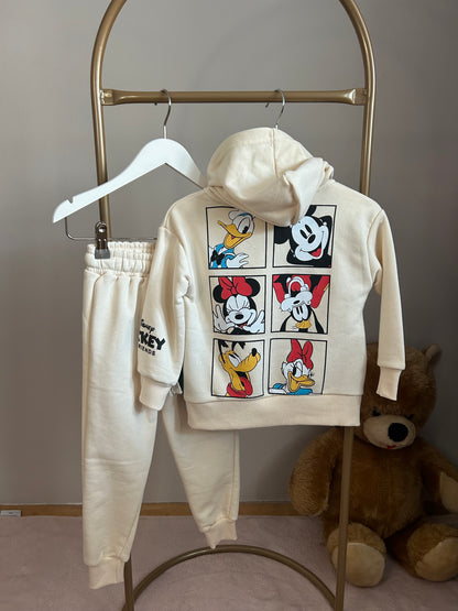 Mickey önden fermuarlı kapüşonlu takım