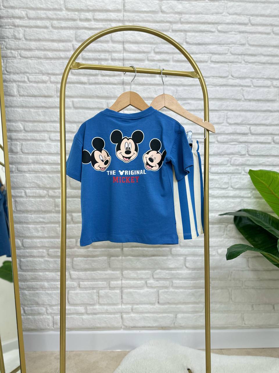 Çizgili mickey lacivert takım