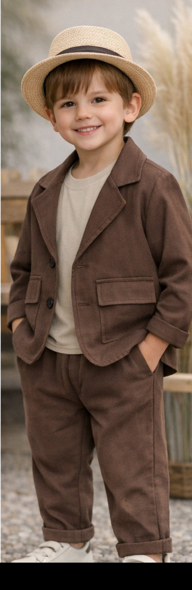 Kahve erkek çocuk takım