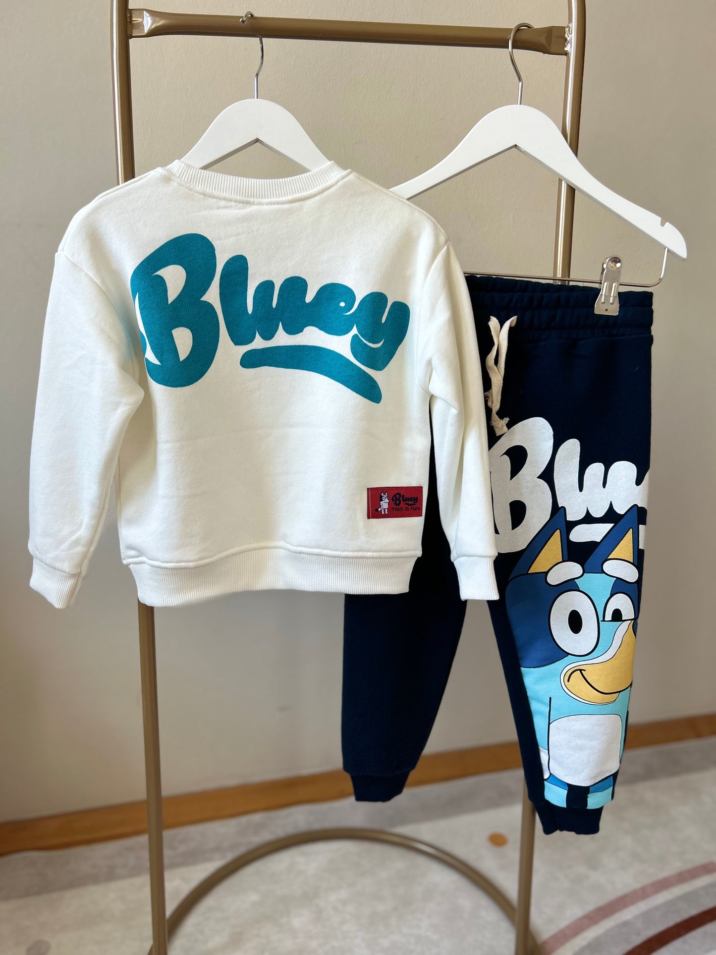 bluey karakterli 3 iplik erkek çocuk takım