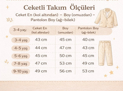 Krem erkek çocuk takım