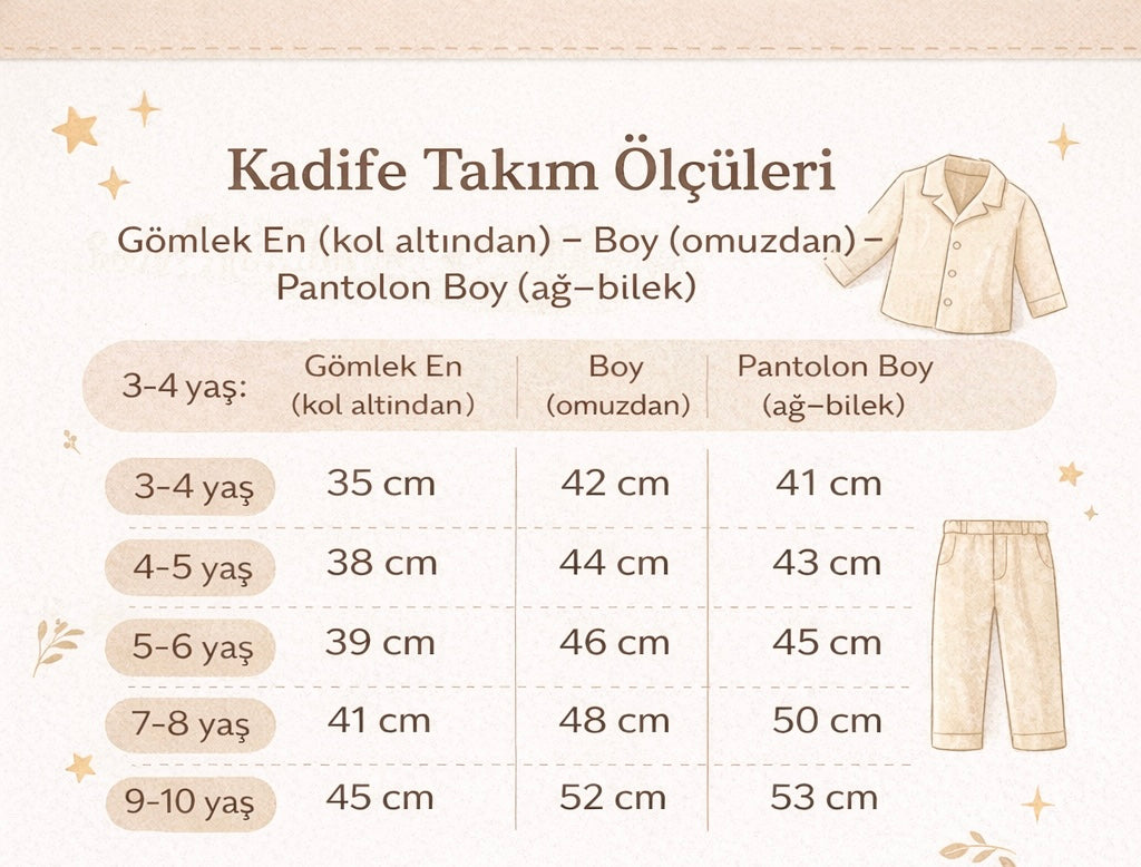 Kadife yeşil erkek çocuk takım