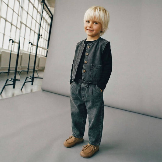 Yelekli jean takım