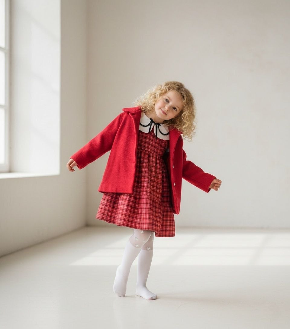 Kaşe ceket- ekose elbise takım