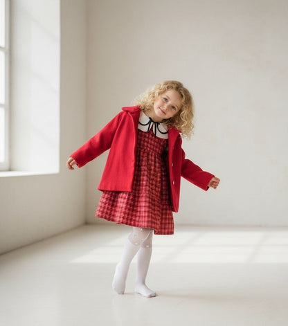 Kaşe ceket- ekose elbise takım