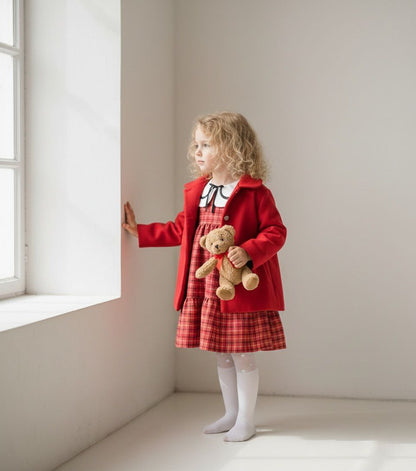 Kaşe ceket- ekose elbise takım