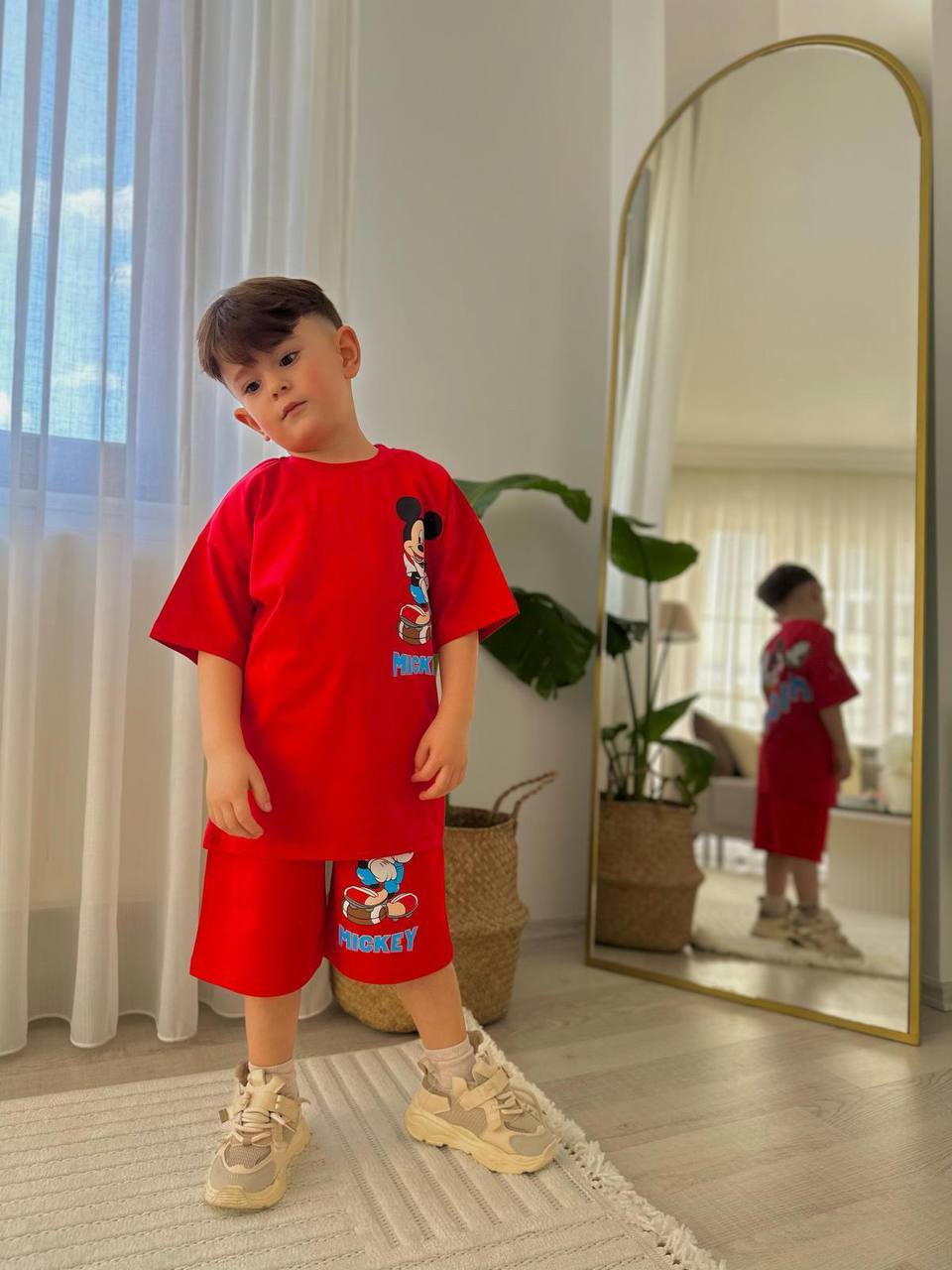 Kırmızı mickey erkek çocuk takım