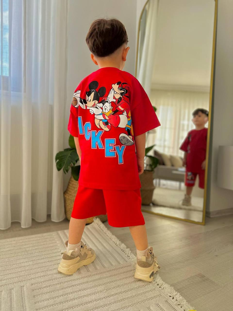 Kırmızı mickey erkek çocuk takım
