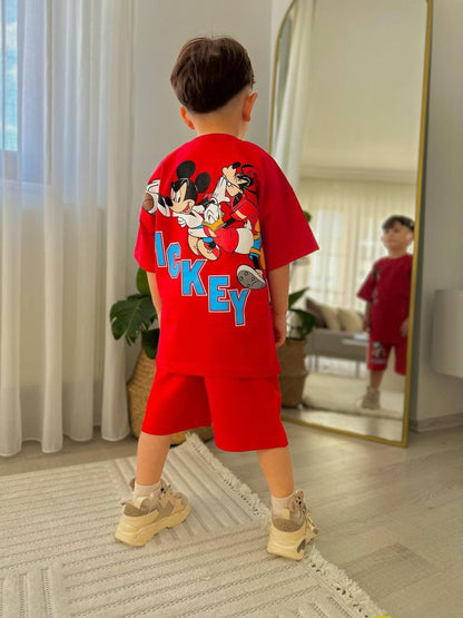 Kırmızı mickey erkek çocuk takım