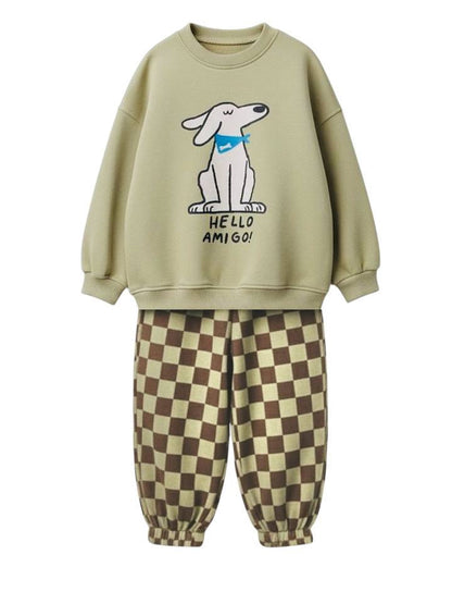 Hello amigo köpek baskılı takım