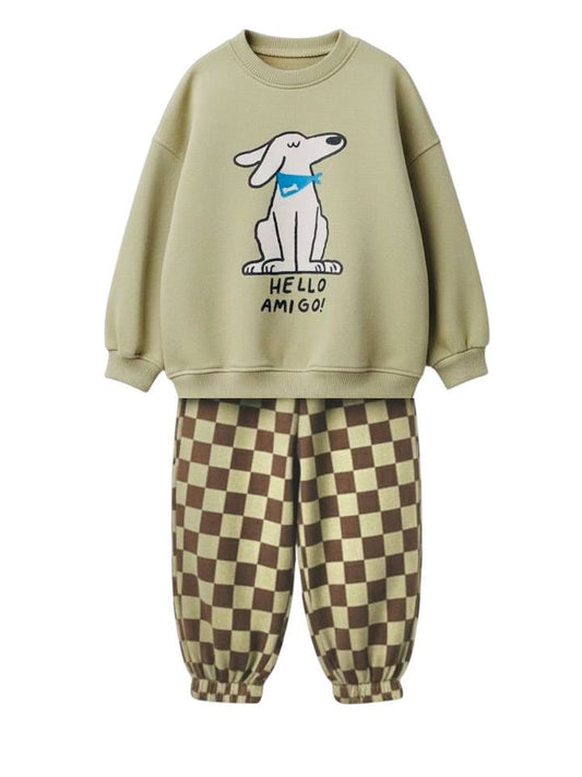 Hello amigo köpek baskılı takım